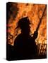 Fourth of July Holiday Bonfire, Rockport, Massachusetts, USA-Walter Bibikow-Stretched Canvas