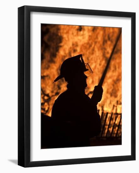 Fourth of July Holiday Bonfire, Rockport, Massachusetts, USA-Walter Bibikow-Framed Photographic Print