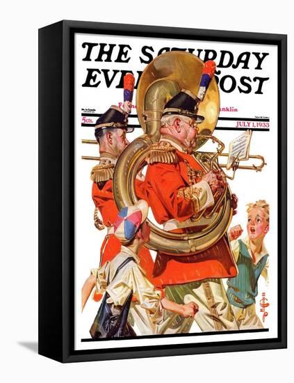 "Fourth of July Parade," Saturday Evening Post Cover, July 1, 1933-Joseph Christian Leyendecker-Framed Stretched Canvas