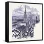 Fourth Street in Cincinnati United States of America-null-Framed Stretched Canvas
