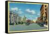 Fourth Street in Santa Rosa, CA - Santa Rosa, CA-Lantern Press-Framed Stretched Canvas