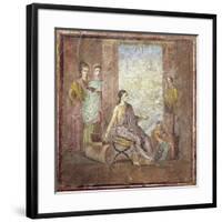 Fourth Style Fresco Depicting a Woman Painter from Italy, Pompeii, Painting on Plaster, 55-79 A.D.-null-Framed Giclee Print