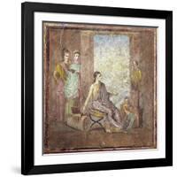 Fourth Style Fresco Depicting a Woman Painter from Italy, Pompeii, Painting on Plaster, 55-79 A.D.-null-Framed Giclee Print