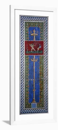 Fourth Style Mosaic of Wall Panel Depicting Candelabrum and Hunting Putto-null-Framed Giclee Print