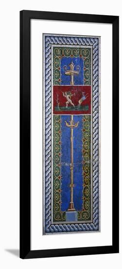 Fourth Style Mosaic of Wall Panel Depicting Candelabrum and Hunting Putto-null-Framed Giclee Print