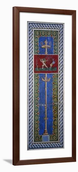Fourth Style Mosaic of Wall Panel Depicting Candelabrum and Hunting Putto-null-Framed Giclee Print