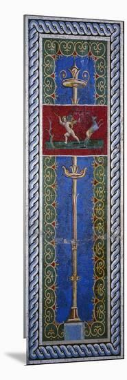 Fourth Style Mosaic of Wall Panel Depicting Candelabrum and Hunting Putto-null-Mounted Giclee Print