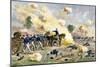 Fourth U.S. Artillery under Lt. Bayard Wilkeson during the Battle of Gettysburg, c.1863-null-Mounted Giclee Print