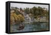 Fowey, Bodinnick Ferry-Alfred Robert Quinton-Framed Stretched Canvas