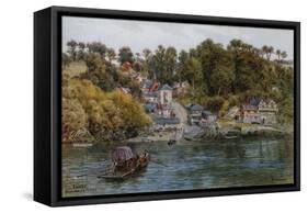 Fowey, Bodinnick Ferry-Alfred Robert Quinton-Framed Stretched Canvas