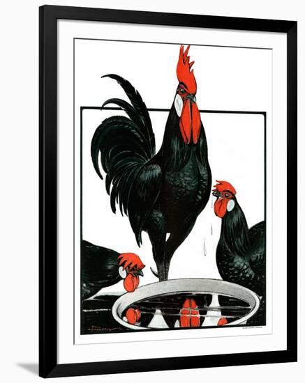 "Fowl Reflections,"October 27, 1923-Paul Bransom-Framed Giclee Print