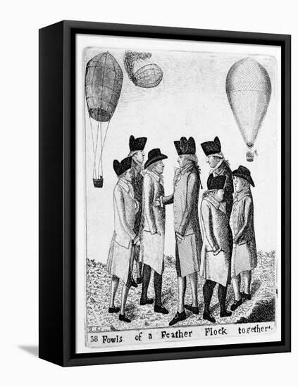 Fowls of a Feather Flock Together'; a Group of Aeronauts, C1785-null-Framed Stretched Canvas