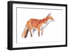 Fox, 2021 (crayon and watercolour on paper)-David Mayer-Framed Giclee Print