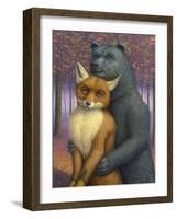 Fox and Bear Couple-W Johnson James-Framed Giclee Print