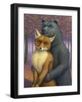 Fox and Bear Couple-W Johnson James-Framed Giclee Print