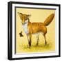 Fox and Butterfly-null-Framed Giclee Print