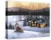 Fox and Cabin-Russell Cobane-Stretched Canvas