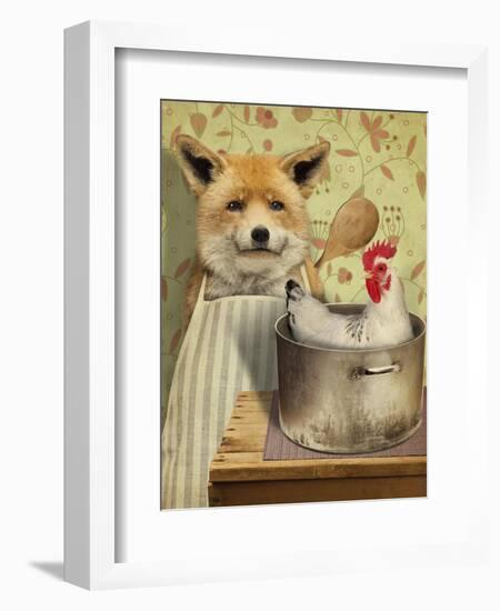 Fox and Chicken-J Hovenstine Studios-Framed Giclee Print