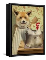 Fox and Chicken-J Hovenstine Studios-Framed Stretched Canvas