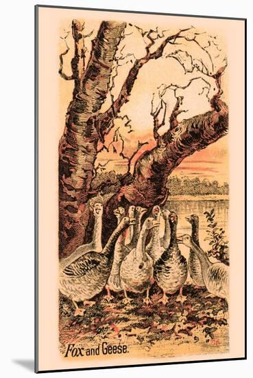 Fox and Geese-null-Mounted Art Print