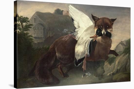 Fox and Goose, C.1835-John James Audubon-Stretched Canvas