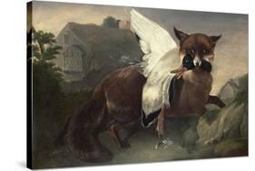 Fox and Goose, C.1835-John James Audubon-Stretched Canvas