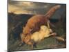 Fox and Hare, 1866-Johann Baptist Hofner-Mounted Giclee Print