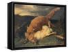 Fox and Hare, 1866-Johann Baptist Hofner-Framed Stretched Canvas