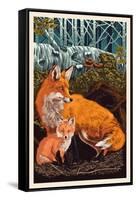 Fox and Kit-Lantern Press-Framed Stretched Canvas