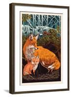 Fox and Kit-Lantern Press-Framed Art Print