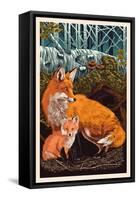 Fox and Kit-Lantern Press-Framed Stretched Canvas