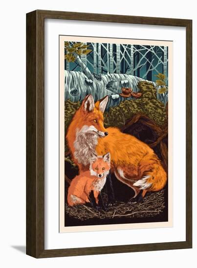 Fox and Kit-Lantern Press-Framed Art Print