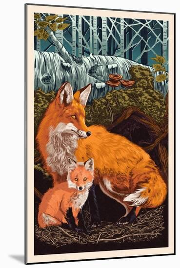 Fox and Kit-Lantern Press-Mounted Art Print
