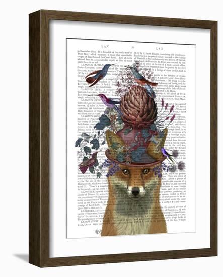 Fox Birdkeeper with Artichoke-null-Framed Art Print