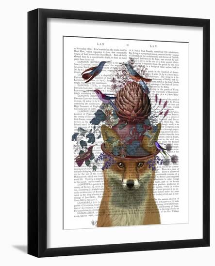 Fox Birdkeeper with Artichoke-null-Framed Art Print