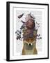 Fox Birdkeeper with Artichoke-null-Framed Art Print