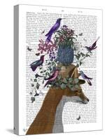 Fox Birdkeeper with Pineapple-null-Stretched Canvas