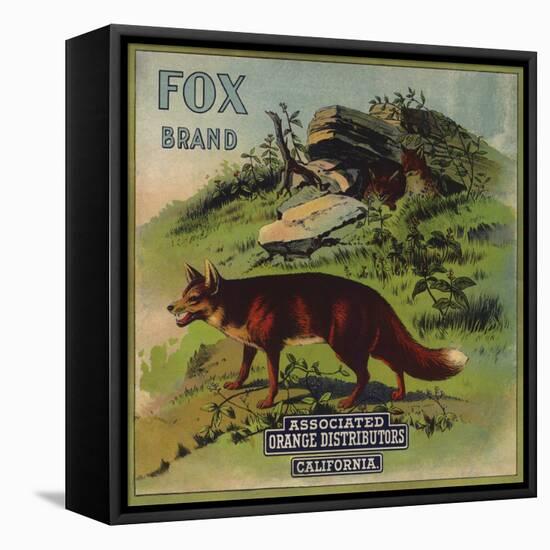 Fox Brand - California - Citrus Crate Label-Lantern Press-Framed Stretched Canvas