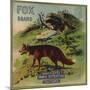 Fox Brand - California - Citrus Crate Label-Lantern Press-Mounted Art Print