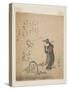 Fox Catching a Woman (Colour Woodblock Print)-Kitagawa Utamaro-Stretched Canvas