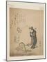 Fox Catching a Woman (Colour Woodblock Print)-Kitagawa Utamaro-Mounted Giclee Print