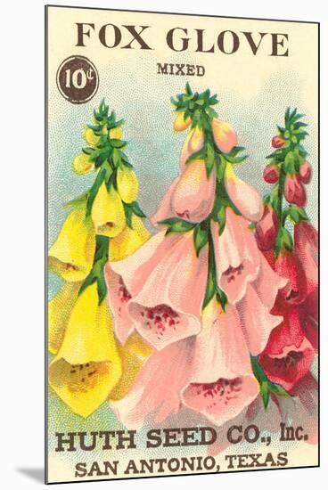 Fox Glove Seed Packet-null-Mounted Art Print