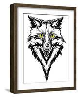 Fox Head Tattoo-worksart-Framed Art Print