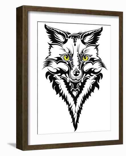 Fox Head Tattoo-worksart-Framed Art Print