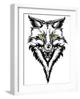 Fox Head Tattoo-worksart-Framed Art Print