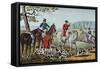 Fox Hunt-Currier & Ives-Framed Stretched Canvas