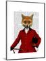 Fox Hunter 2 Portrait-Fab Funky-Mounted Art Print