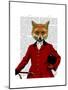 Fox Hunter 2 Portrait-Fab Funky-Mounted Art Print