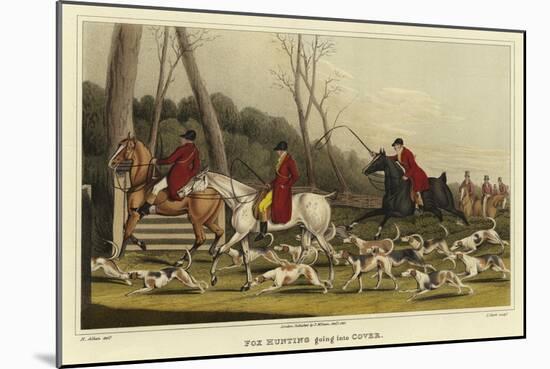 Fox Hunting Going into Cover-Henry Thomas Alken-Mounted Giclee Print
