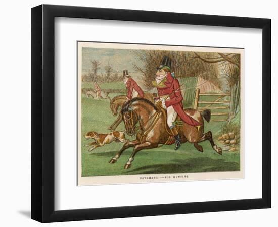 Fox Hunting-null-Framed Art Print